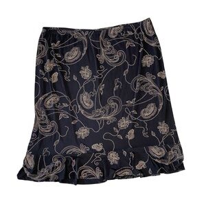 VINTAGE STUDIO 1940 Paisley Ruffled Hem Skirt